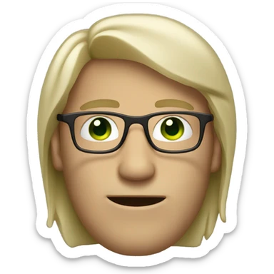Dirty blond hair man with clear glasses and green eyes sticker