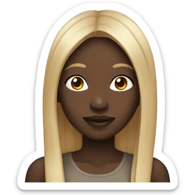 Black girl with long straight hair sticker