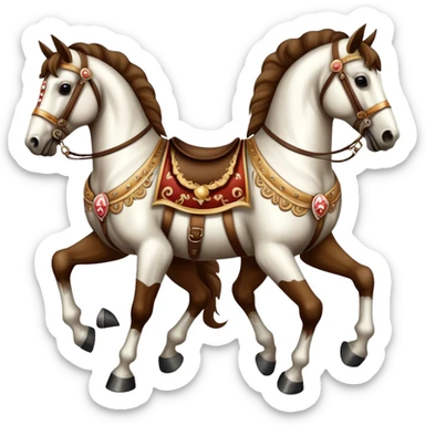 Vintage circus horses sticker
