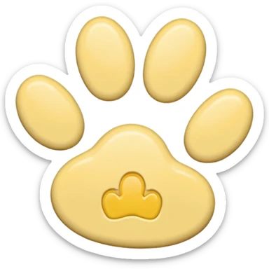 a pastel yellow pawprint sticker