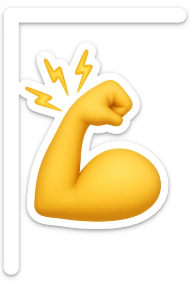 emoji 3d stile iphone che rappresenta lo stimolo che un piano di allenamento da al muscolo 3d sticker