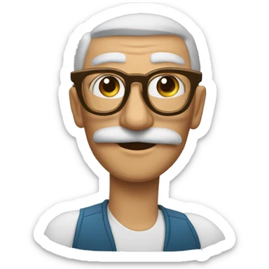 Camarón con lentes  sticker