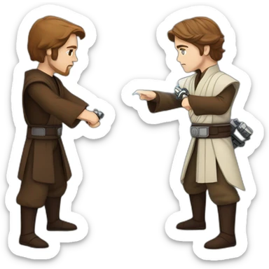 Anakin vs obi-wan battle sticker