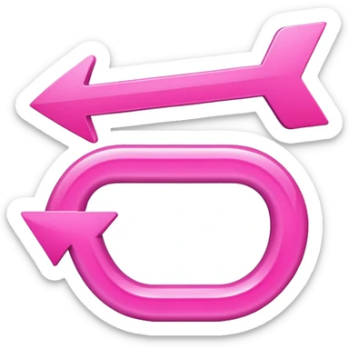 Pink go back u shape arrow  sticker