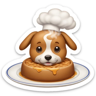 Cooked dog on a plate sticker