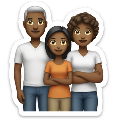 A family of four white sticker