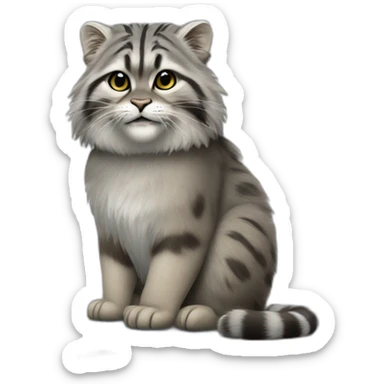 Pallas cat working with laptop sticker