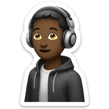 person listening to music sticker