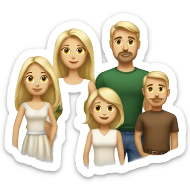Family. Blonde mother, blonde father, 3 daughters, 1 mexican son sticker