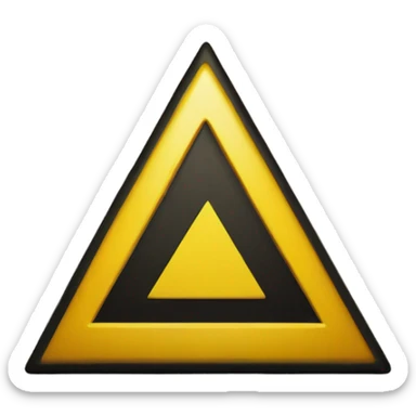 a yellow triangle with an exclamation symbol (!) in the middle sticker