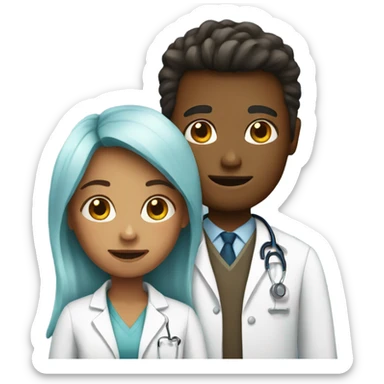 Girl with doctor  sticker