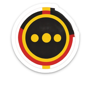 Aboriginal flag red black with yellow circle sticker