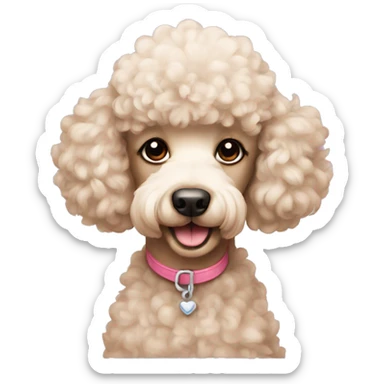 Poodle love sticker