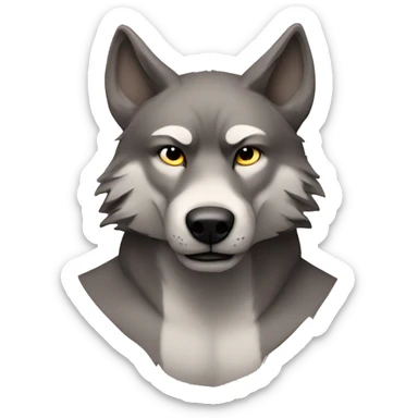 A wolf with muscles and abs sticker