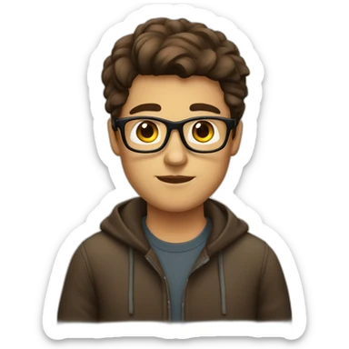 Person, brown, glases, fat,nice, brown hair,brown eyes  sticker