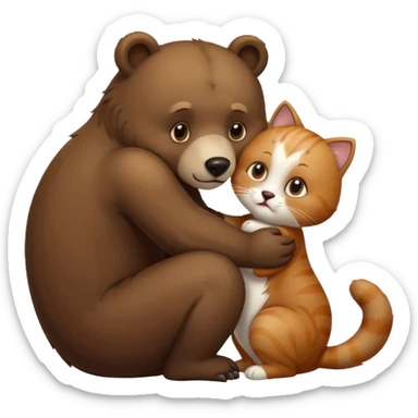 Bär küsst Katze auf Hintern sticker