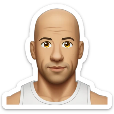 Vin diesel in tanktop sticker