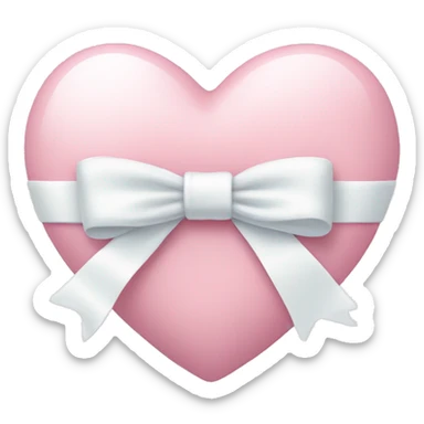 Pastel pink heart with white bow sticker