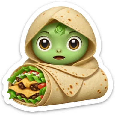 grogu eating a burrito  sticker