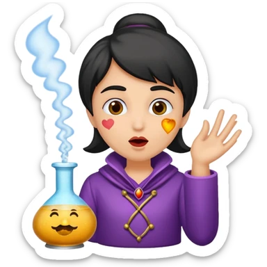 potion maker blowing kiss made of spark dust sticker