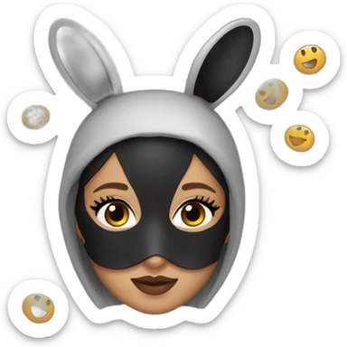ariana grande with black bunny mask sticker
