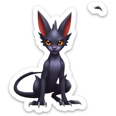  Kawaii Edgy Cool Vampiric Beautiful Noivern-Nargacuga-Litten with big Bat Ears full body sticker