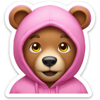 Pink bear sticker