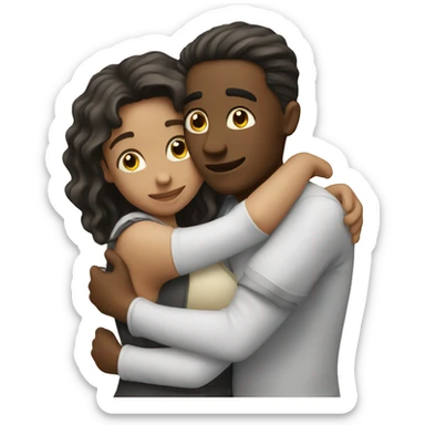 Couple hugging sticker