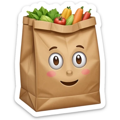 a bag of groceries, no picture on the bag sticker