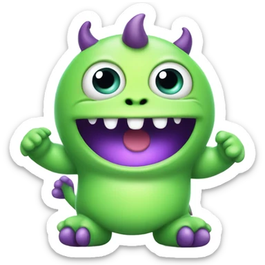 kind funny baby monster sticker
