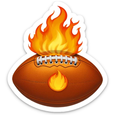 a flaming footblal sticker