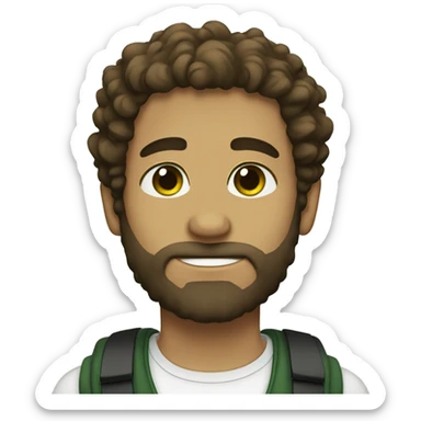 My boyfriend with Brown Curls and Green eyes with a beard sticker