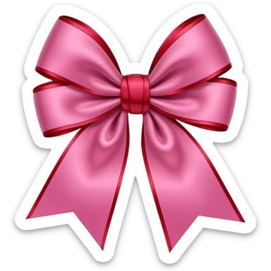 Dark Pink with red colour ribbon bow sticker