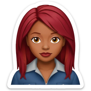 LaTavia Robeson with dark red hair sticker