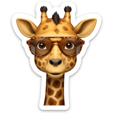 portrait of giraffe, wearing sun glasses, front view sticker