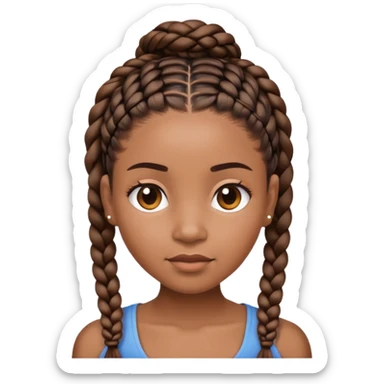 Black woman with braids and small body big head sticker