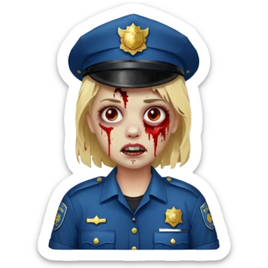 blonde zombie police sticker