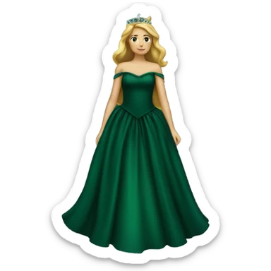 dark green princess dress sticker