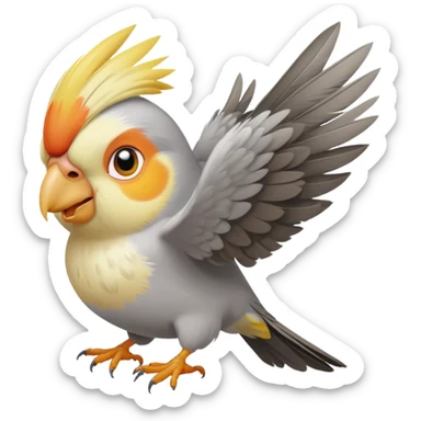 cockatiel flying sticker
