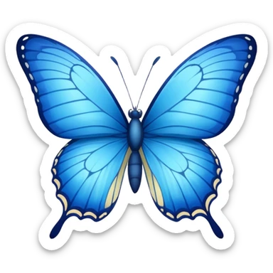 Blue butterfly emoji For text sticker