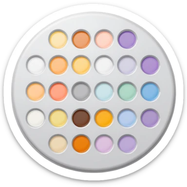 White paint palette filled with light pastel colors  sticker