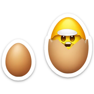 Guy hatching from egg with shell as a hat sticker
