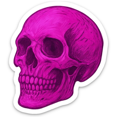 skull in another distinct color, vibrant distinct colors, artistic style, no background sticker