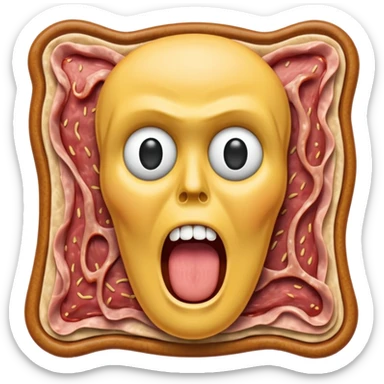 Edvard munch scream with SPAM MEAT landscape  sticker