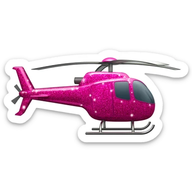 Pink helicopter with glitter sticker