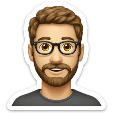 Jeune homme barbu lunette ronde sticker