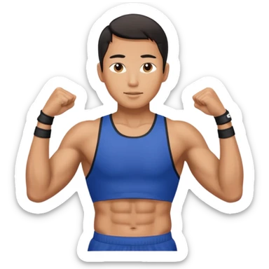 The Asian guy is into sports and is in great shape. sticker