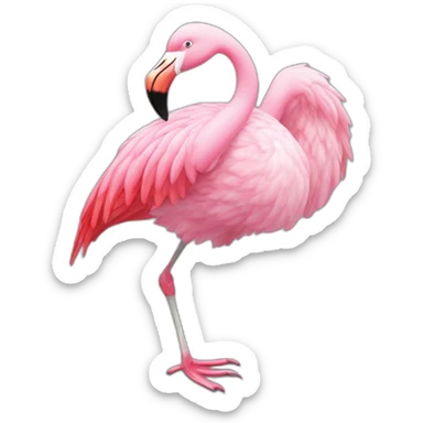 flamant rose qui aime l'argent sticker