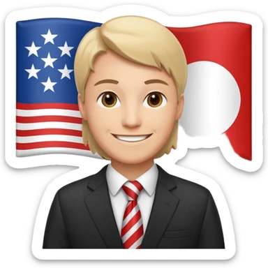 person - company - nation sticker