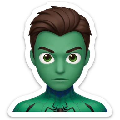 HOMEN ARANHA DE DUAS CORESCABECA VERDE E AZUL sticker